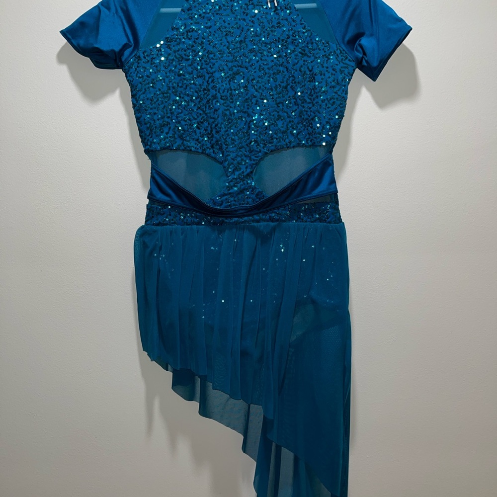 Weissman Teal High-Low Dance lyrical dress - Picture 4 of 11